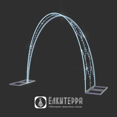 Арка световая новогодняя золотая Ромбы